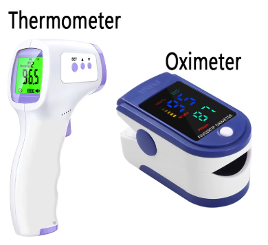 Infrared thermometer and finger pulse oximeter